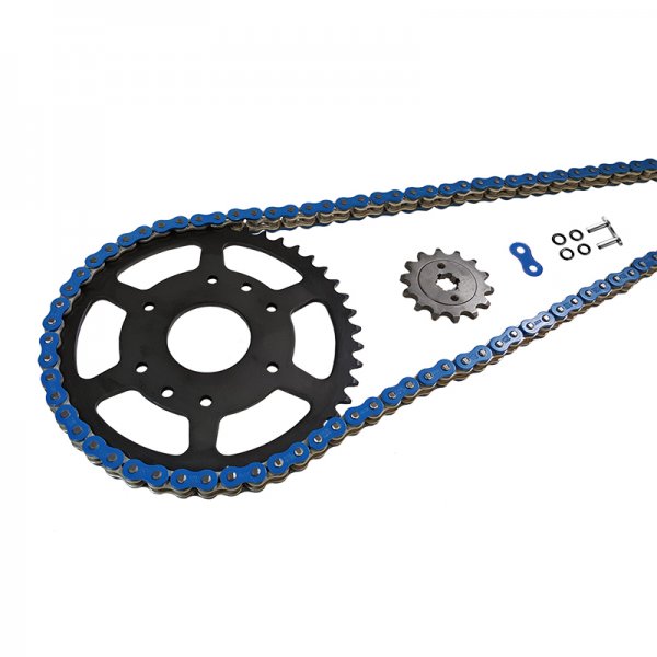 Kettensatz EK-Chain 530 MVXZ-2 für Yamaha YZF750R, Typ 4HN, Modelljahr 1993-1998 Farbe Blau