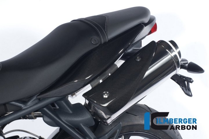 Ilmberger Carbon Seitendeckel unterm Sitz links, Carbon für Street Triple R D67LD
