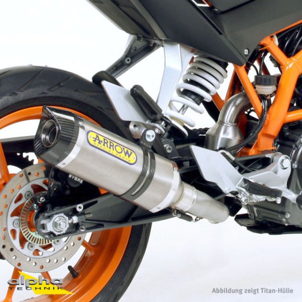ARROW Auspuff THUNDER für KTM 125RC / 390RC / 390 Duke 2013-2016, Aluminium mit Carbon Endkappe (Nur
