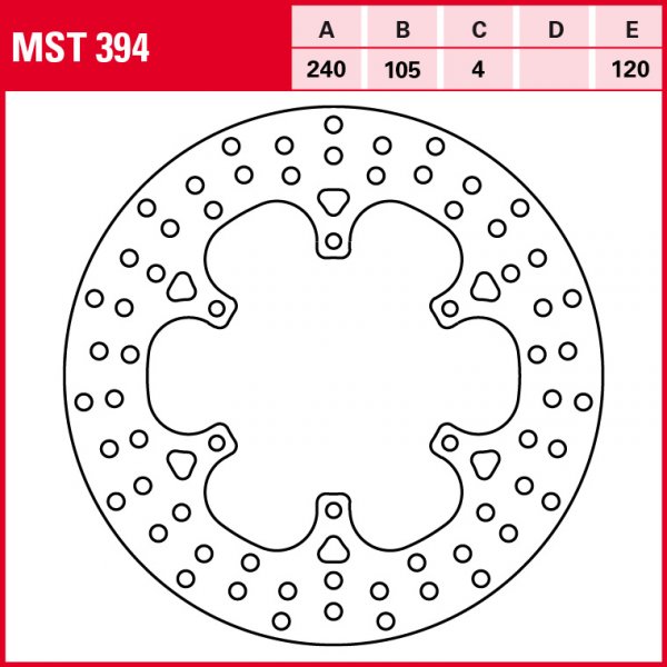 TRW Bremsscheibe Allround starr MST394 Fuoco 500 M61 MP3 400 LT M64