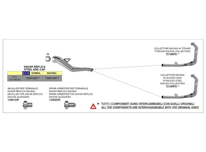 ARROW DAKAR REPLICA RACING Auspuff für Yamaha Tenere 700 Modelljahr 2021-2023