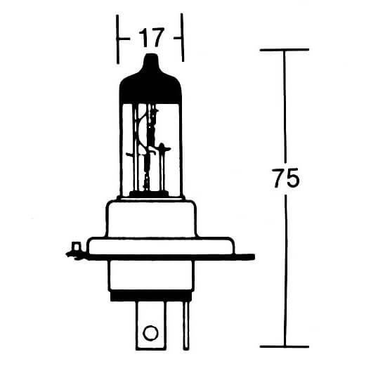 - Kein Hersteller - H4 Glühlampe 12V 60/55W P43t für