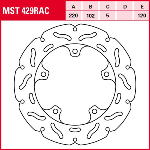 TRW Bremsscheibe Sportiv starr MST429RAC RSV4 1000 R RK