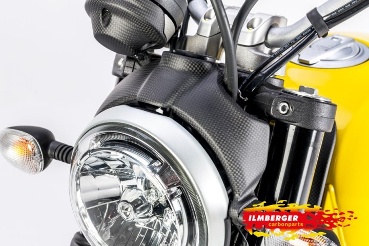 Ilmberger Carbon Lampenabdeckung matt für Scrambler 800 Classic KC