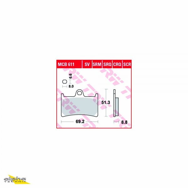 TRW Bremsbelagsatz MCB611SCR MT07 RM17