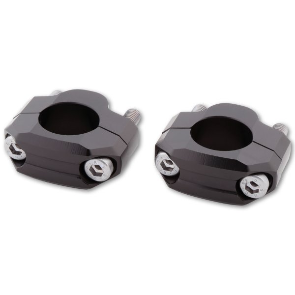 LSL Klemmbock-Kit für KTM 125 Duke, 390 Duke, von Ø26,5 auf Ø28,6 mm, schwarz