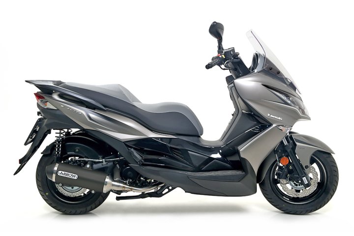 ARROW Auspuff DARK URBAN für Kawasaki J300 2017, Aluminium schwarz