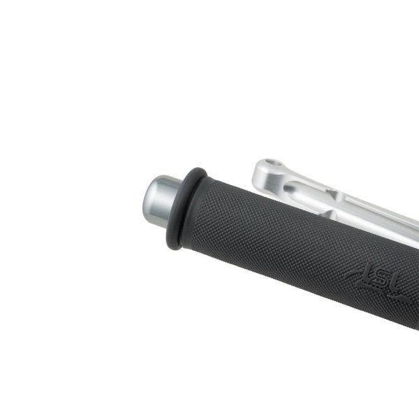 LSL Lenkerendstücke Aluminium, zylindrisch, klein, für 22,2 mm Lenker, mit Gummiklemmung, titan farb