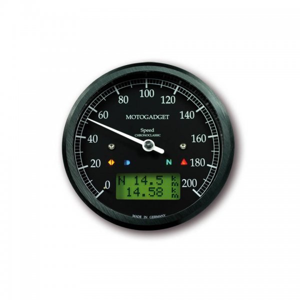 motogadget Tacho Chronoclassic Speedo, schwarz für