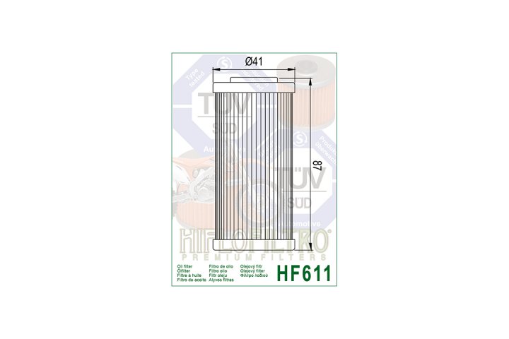 HIFLO Filter Ölfilter HF611, BMW 510 SE G450X E45X SMR449