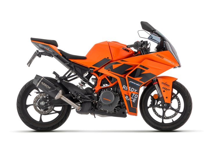 ARROW Auspuff INDY RACE EVO DARK Aluminium schwarz für KTM RC 390 Modelljahr 2022-