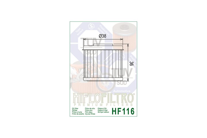 HIFLO Filter Ölfilter HF116, HONDA TXC310R CRE500X CRF450R