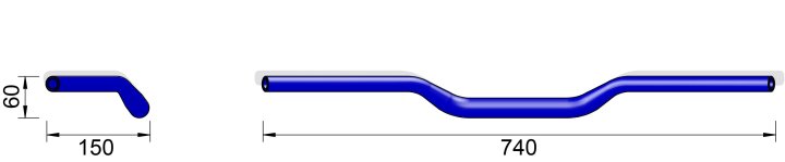 LSL X-Bar Alu-Lenker Superbike Flat XN1, 1 1/8 Zoll, silber