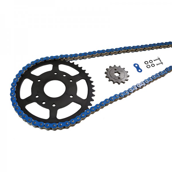 Kettensatz EK-Chain 525 MVXZ-2 für Aprilia ETV1000 Farbe Blau