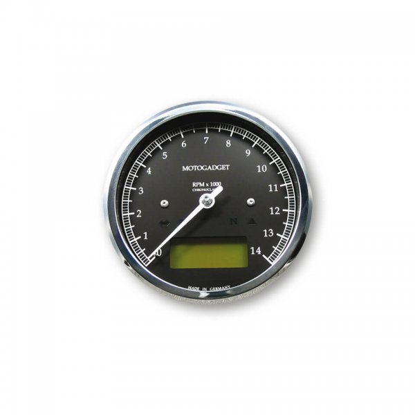 motogadget Chronoclassic Drehzahlmesser -14.000 U/min, grüne LCD Anzeige für