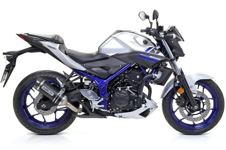 ARROW Auspuff DARK THUNDER für Yamaha MT-03 / YZF-R3 2015-, Aluminium schwarz