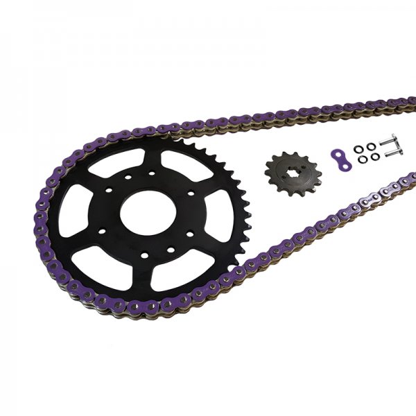 Kettensatz EK-Chain 525 MVXZ-2 für Yamaha YZF600R6, Typ RJ11 / RJ15, Modelljahr 2005-2016 Farbe Viol