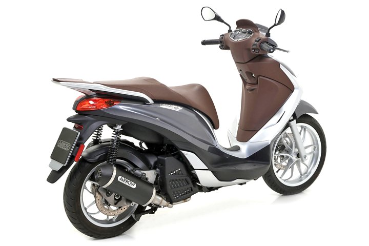ARROW Auspuff DARK URBAN für Piaggio Medley 125/150 2016-, Aluminium schwarz (Nur mit ARROW Krümmer)
