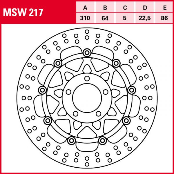 TRW Bremsscheibe Allround schwimmend MSW217 GSX-R750W GR7BB