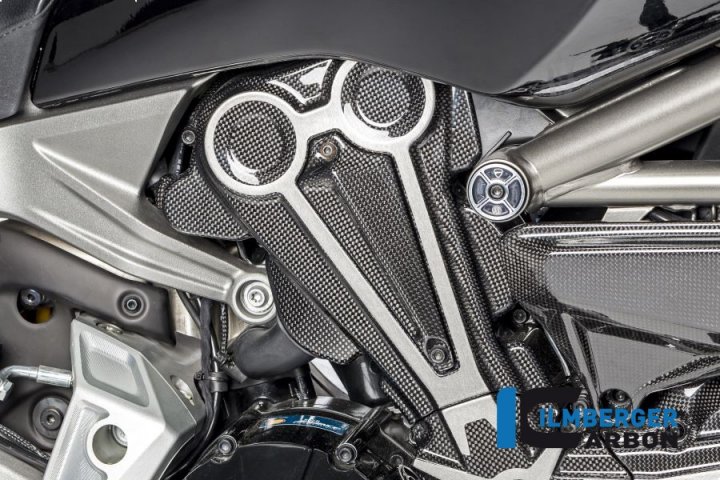 Ilmberger Carbon Luftauslasskanal an Zahnriemenabdeckung glanz für XDiavel GA