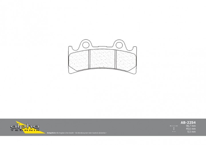 ALPHA TECHNIK Bremsbelag Racing ohne ABE für YZF750R 4HD Daytona 900 Super III T300B