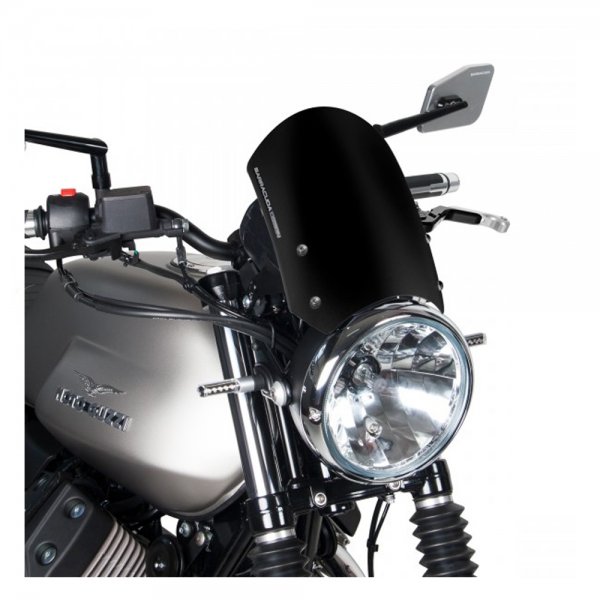 Windschild Alu Schwarz für Moto Guzzi V7 III V7 III KV