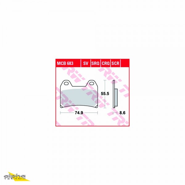 TRW Bremsbelagsatz MCB683SCR Brutale 800 B3 Breva 750 LL Multistrada 1200 A3 R nineT 1N12 1190