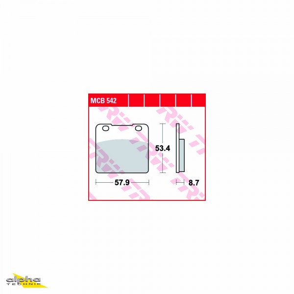 TRW Bremsbelagsatz MCB542 GSX1100ES GV71C SRX250