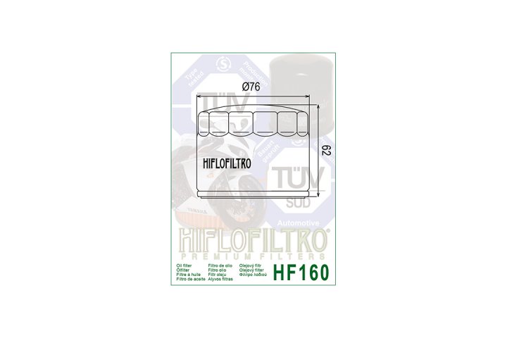 HIFLO Filter Ölfilter HF160, BMW BB2 F700GS E8GS Nuda 900 A7