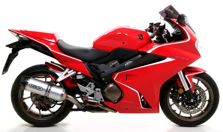 ARROW Auspuff RACE TECH für Honda VFR800F 2017- Aluminium silber mit Carbonkappe