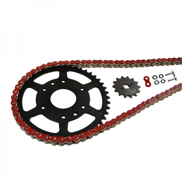Kettensatz EK-Chain 525 MVXZ-2 für Aprilia ETV1000 Farbe Rot