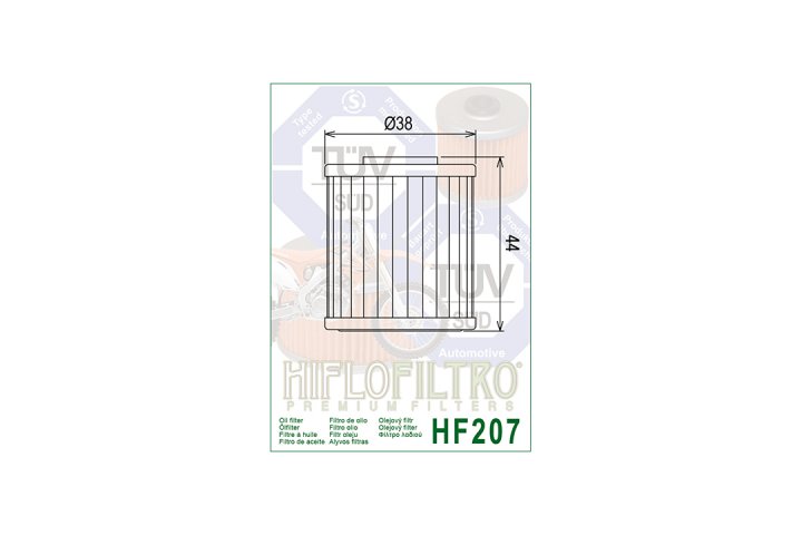 HIFLO Filter Ölfilter HF207, KAWA/SUZUKI * Address 125 WVCM Evo 4T T6 KX250F KX250 STAR 200 4T