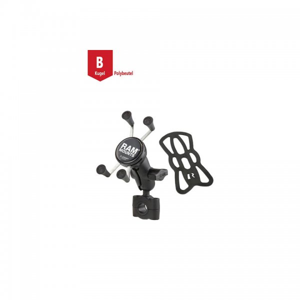 RAM Mounts Torque Motorradhalterung M (Lenker/Rohre) X-Grip Uni-Halteklammer für Smartphones für