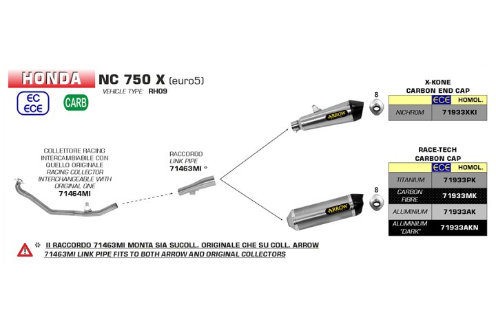 ARROW Racing-Krümmer für diverse Honda Modelle