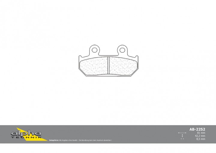 ALPHA TECHNIK Bremsbelag Racing ohne ABE für VTR250 MC33