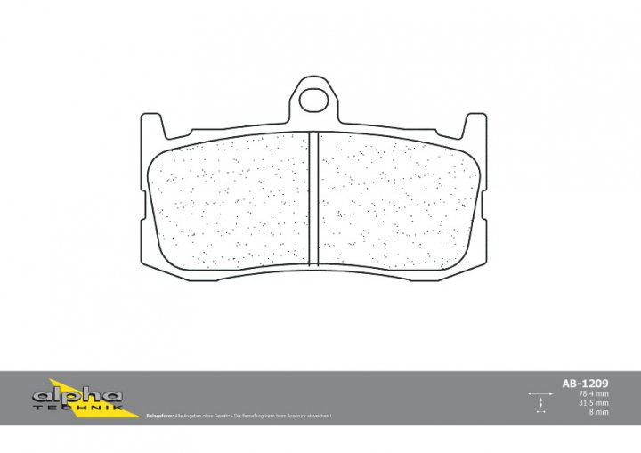 ALPHA TECHNIK Bremsbelag Racing ohne ABE für Daytona 675 H67