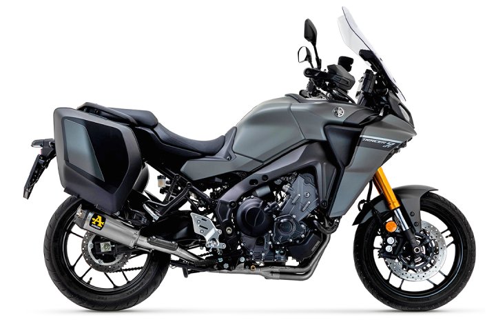 ARROW Auspuff WORKS für Yamaha Tracer 9 / GT 2021-; Titan mit Carbon-Endkappe