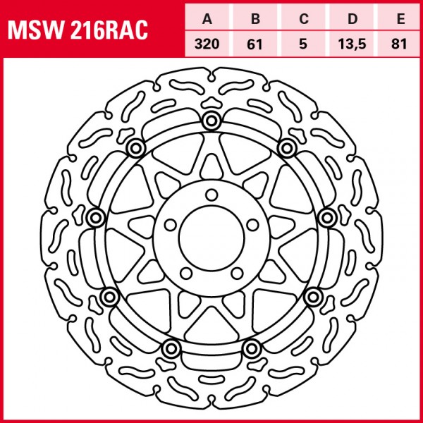 TRW Bremsscheibe Sportiv schwimmend MSW216RAC ZZR1100 ZXT10D