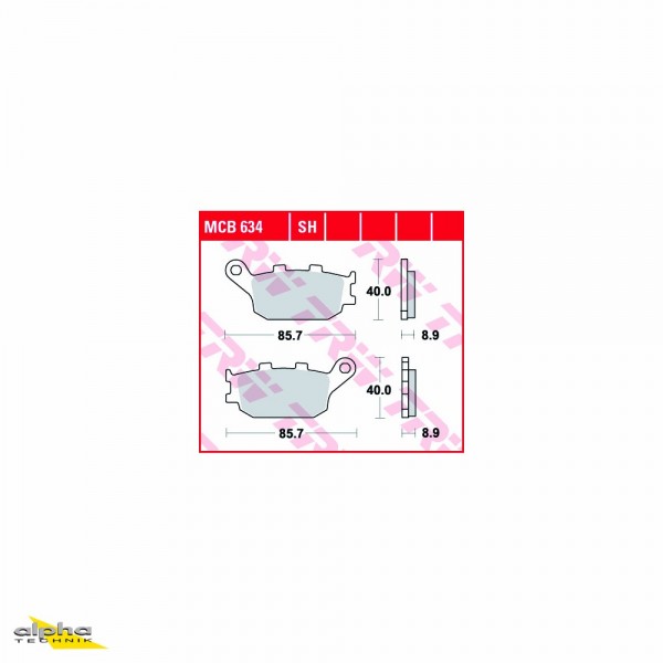 TRW Bremsbelagsatz MCB634 CBR600F PC35 Z900RS ZR900C Tracer 900 RN29 SV1000 WVBX