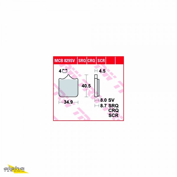 TRW Bremsbelagsatz MCB829SCR S1000RR K10