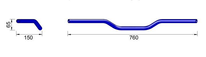 LSL Alu-Lenker Superbike A01, 7/8 Zoll, blau