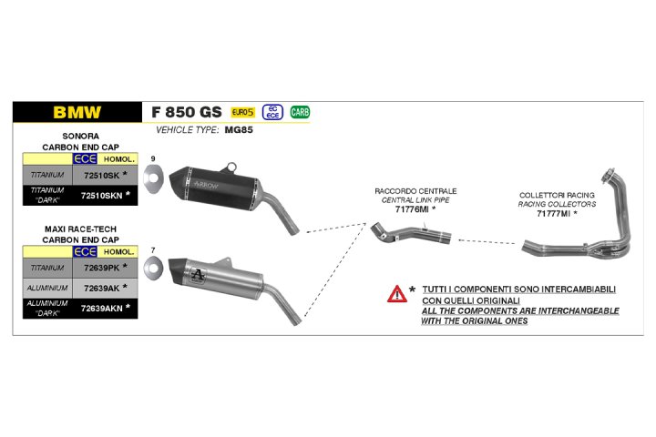 ARROW Racing-Krümmer aus Edelstahl für BMW F 750 GS / F 850 GS 2021-