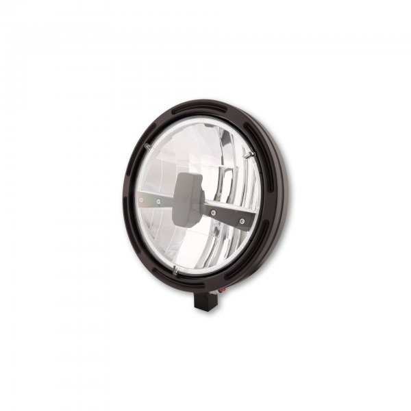 HIGHSIDER 7 Zoll LED-Hauptscheinwerfer FRAME-R1 Typ 3, schwarz, untere Befestigung für