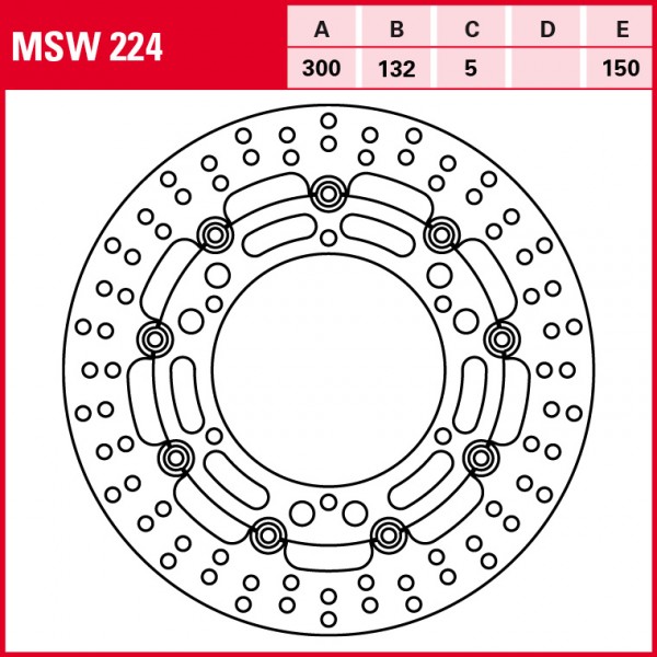 TRW Bremsscheibe Allround schwimmend MSW224 XV950 VN07