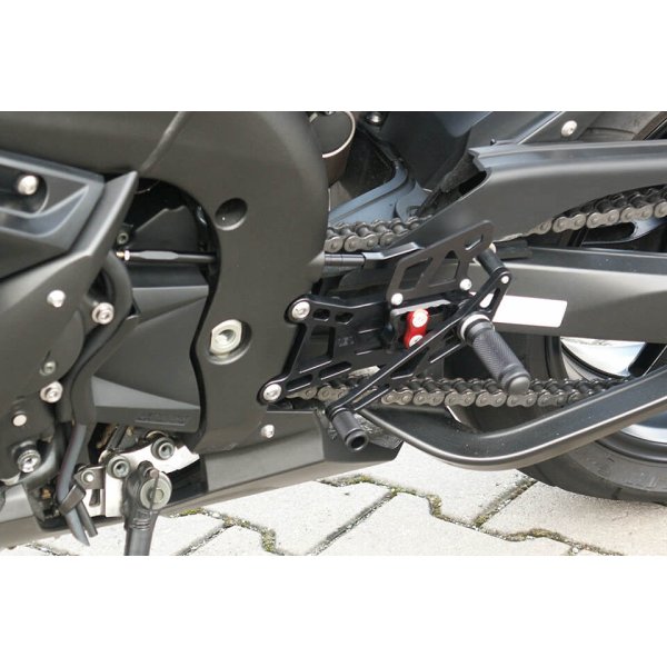 LSL 2Slide-Rastenanlage für Yamaha YZF-R1, 2004-2006, schwarz-rot