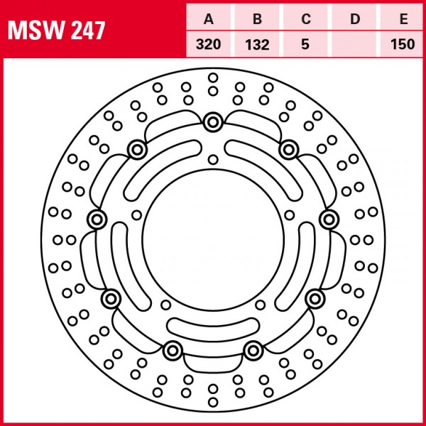 TRW Bremsscheibe Allround schwimmend MSW247 V Max RP21