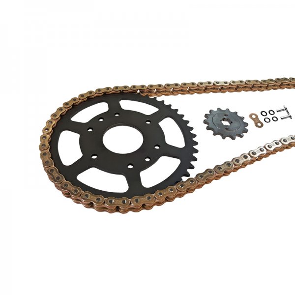 Kettensatz EK-Chain 525 MVXZ-2 für Aprilia ETV1000 Farbe Gold