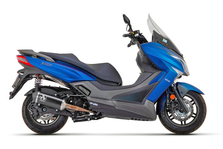 ARROW Auspuff DARK URBAN für Kymco X-Town 125 ab Modelljahr 2021-, Edelstahl-Endkappe