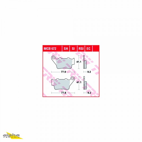 TRW Bremsbelagsatz MCB672 Superdual Octane F 620 LC4 WRE125 604 RS G650 Xmoto E65X FC600 Scou