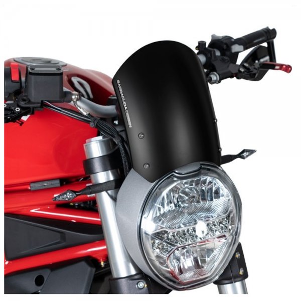 Windschild Alu Schwarz für Ducati Monster 796 Monster 797 MD